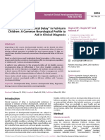 Common Developmental Delay in Fulltermchildren A Common Neurological Profile Toaid in Clinical Diagnosis PDF