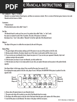 Mancala Instructions Pdf Abstract Strategy Games Board Games
