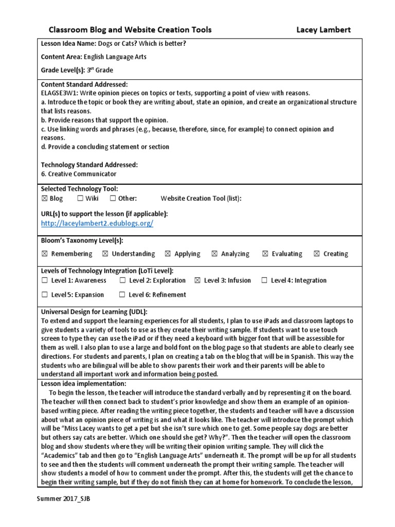 Classroom Blog Tools for Opinion Writing | PDF | Teachers | Educational ...