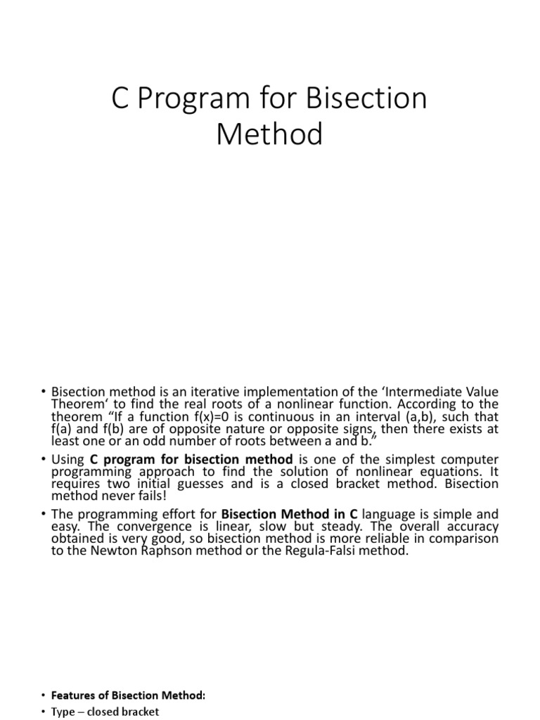 Program For Bisection Method | PDF | Mathematics Of Computing ...