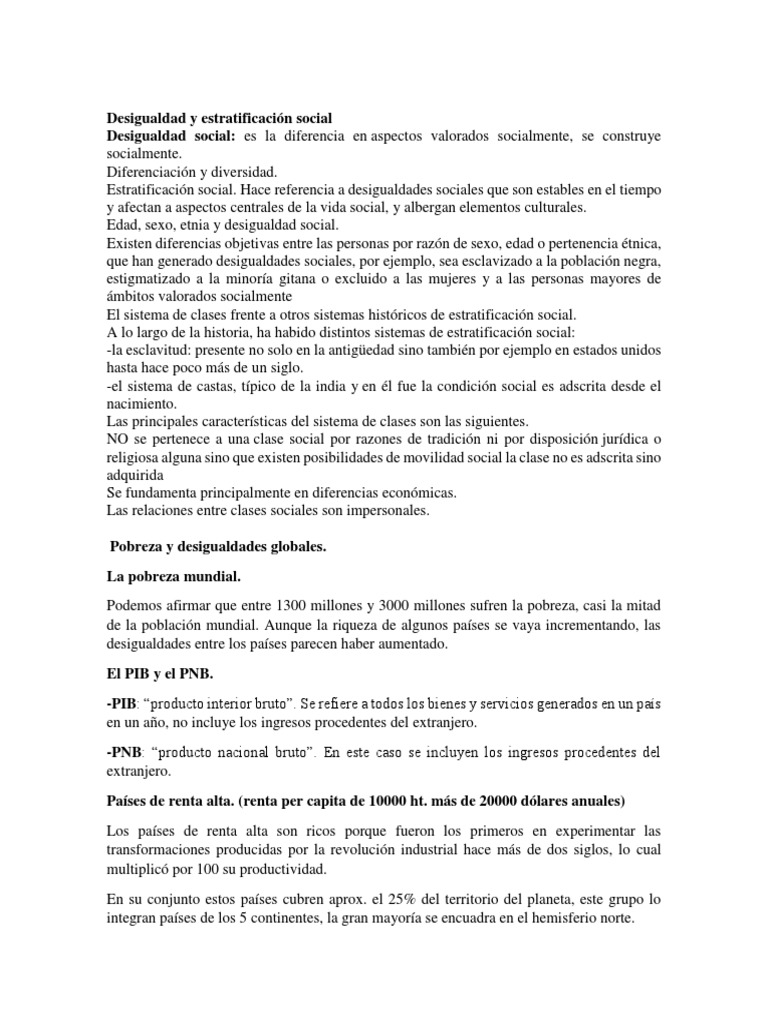 Desigualdad y Estratificación Social 3 | PDF | Pobreza | Pobreza e ...