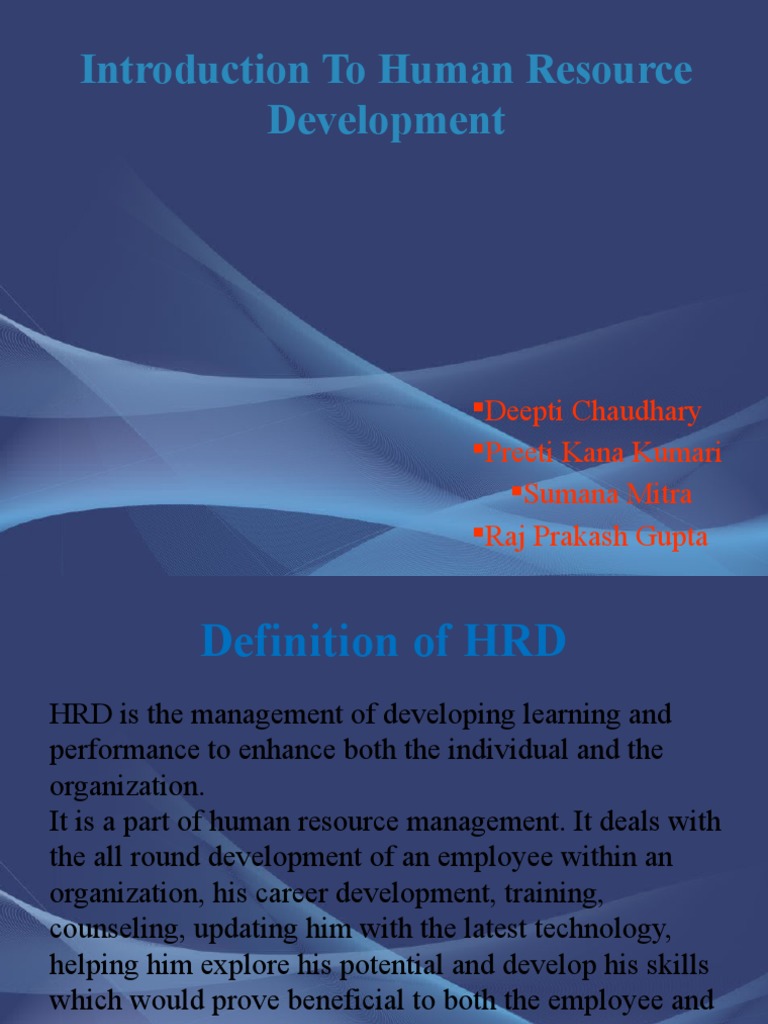 Introduction To Human Resource Development | PDF | Human Resources