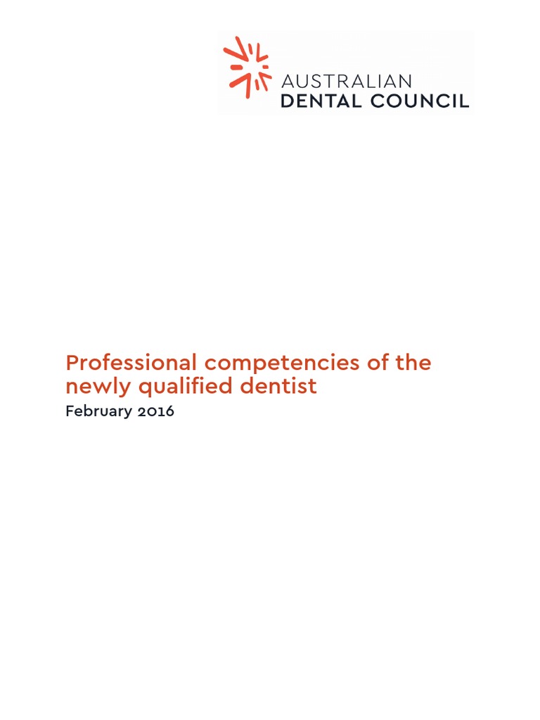 Professional Competencies of The Newly Qualified Dentist PDF Dental