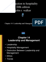 Introduction To Hospitality Fifth Edition John R. Walker: Chapter 14: Leadership and Management