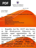 Download DEPED ORDER  47 - Omnibus Policy on Kindergarten Education by Divine Grace Samortin SN383562139 doc pdf