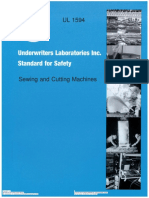 Sewing and Cutting Machines (UL 1594 Ed. 4 (2008) )