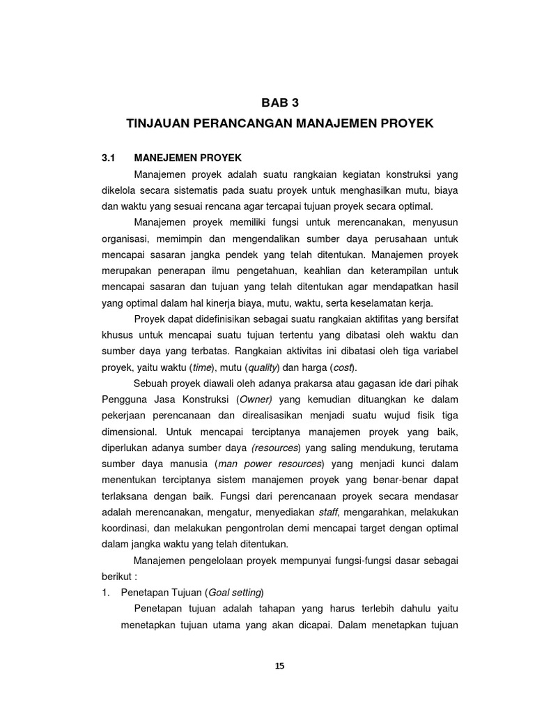 Contoh Laporan KP (Manajemen Proyek)