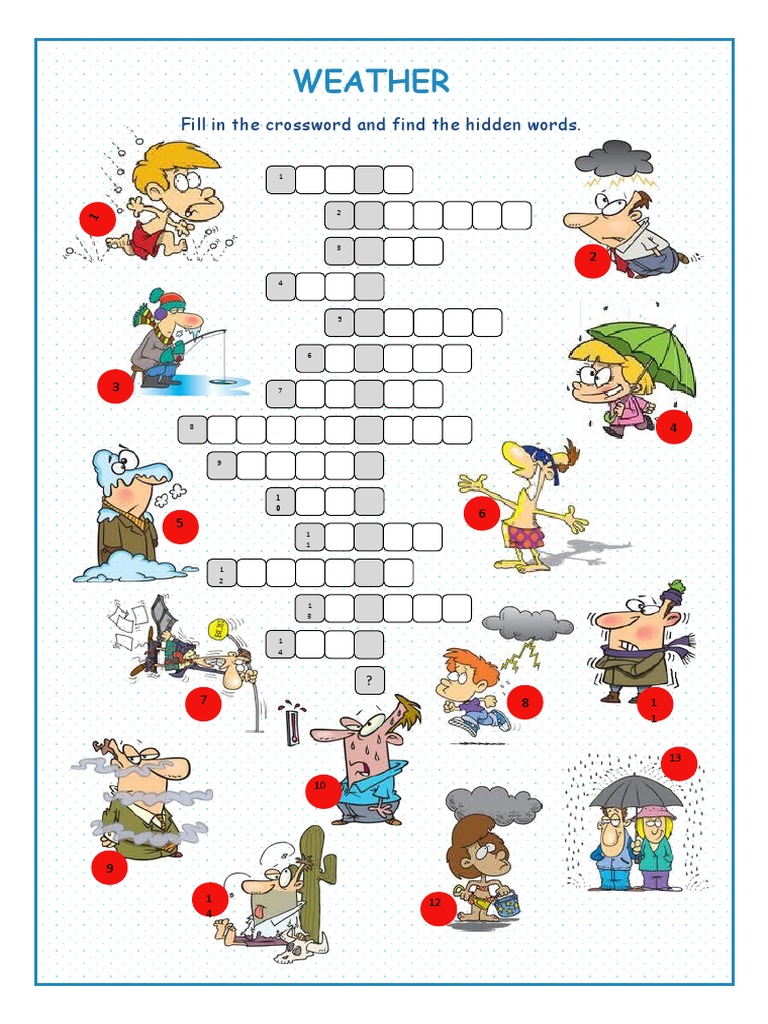 Weather Crossword Puzzle Crosswords Fun Activities Games Games