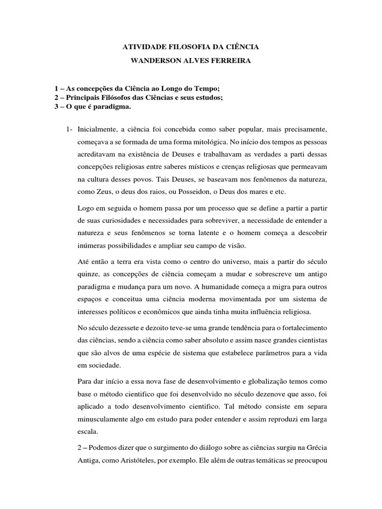 Evolução da Filosofia da Ciência | PDF | Francis Bacon | Science