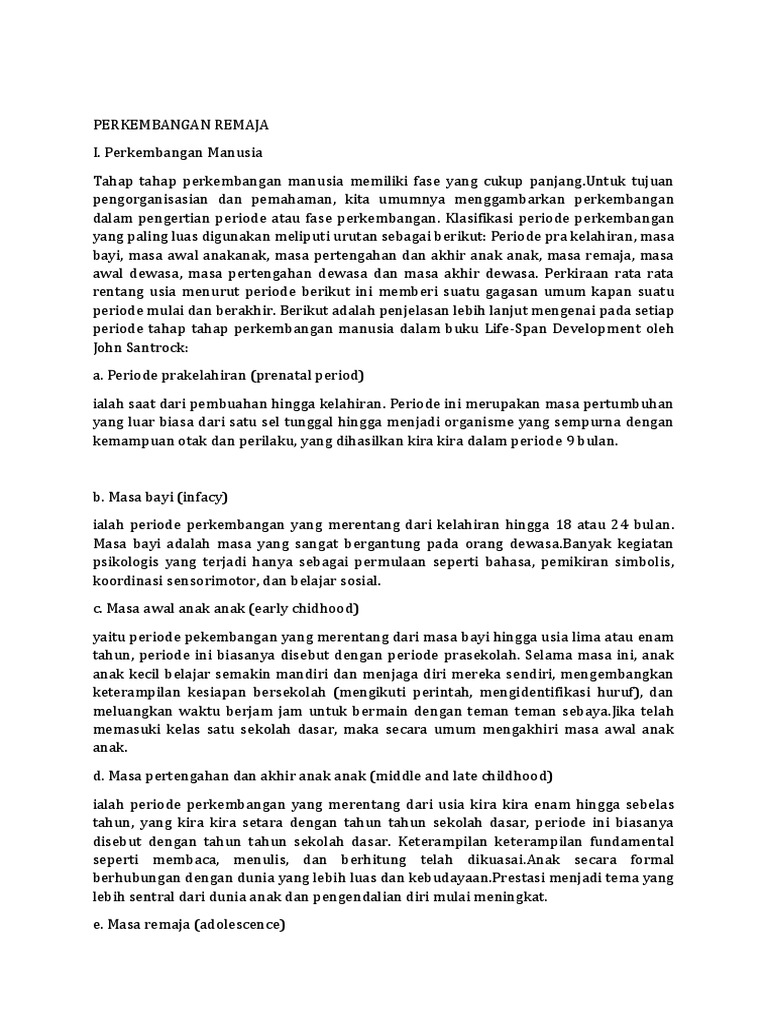 Perkembangan Remaja Pdf