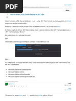 How To Restore A SQL Server Backup in .NET Core - Stack Overflow
