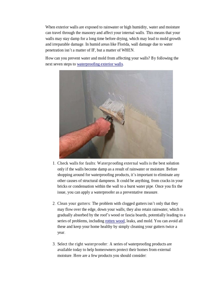 Waterproofing Exterior Walls | PDF | Paint | Plaster