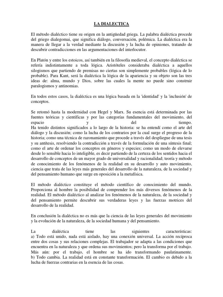 La Dialectica Dialéctico Conocimiento Prueba Gratuita De 30 Días