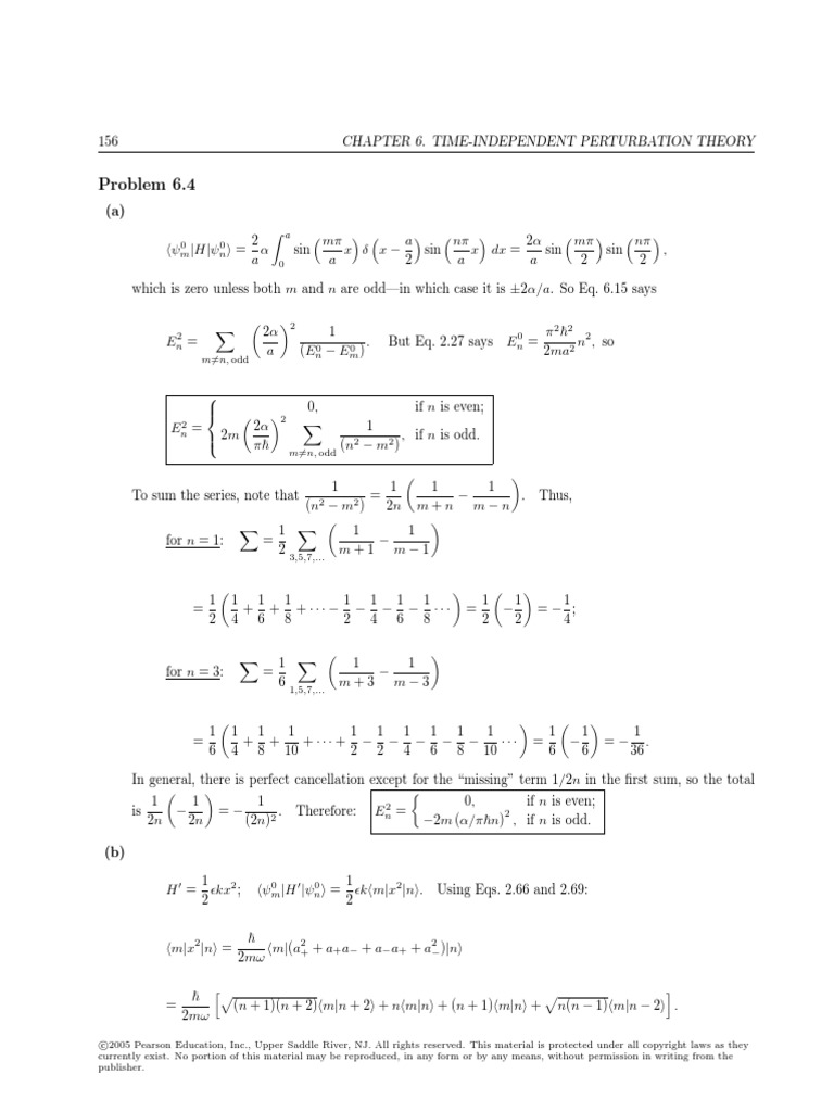 Solutions Griffiths Quantum Mechanics 154 19534 PDF Theoretical Physics Condensed Matter