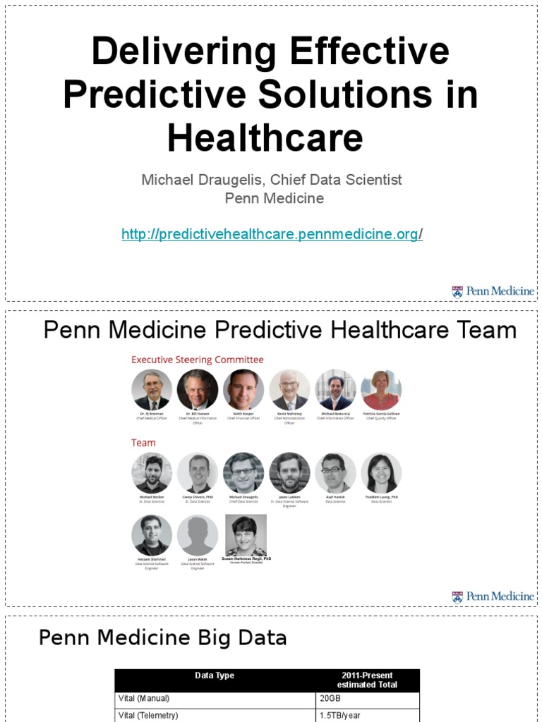 Delivering Effective Predictive Solutions in Healthcare: Michael ...