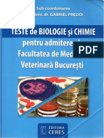 Teste de biologie si chimie pentru admiterea la Facultatea de Medicina Veterinara Bucuresti (Biologie, ed. II)