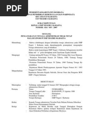 Pengangkatan Tenaga Administrasi Sekolah Dasar Berkas Download Guru