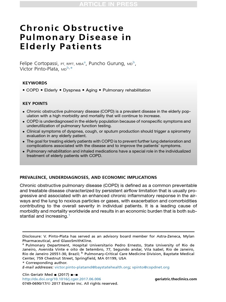 COPD Prevalence in Elderly Patients | PDF | Chronic Obstructive ...