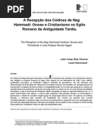 A Recepção Dos Códices de Nag Hammadi - Gnose e Cristianismo No Egito Romano Da Antiguidade Tardia