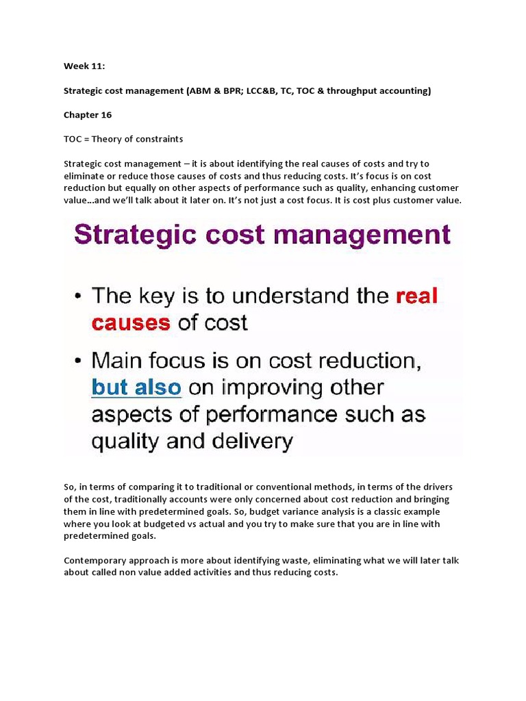 Strategic Cost Management Insights | PDF | Inventory | Prices