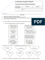 Prova Ensino Religioso 2º Bimestre