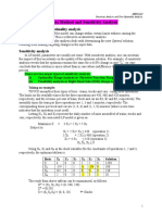 Simplex Method and Sensitivity Analysis