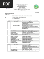 Bais City Special Science Elementary School: Designation of School Program Coordinators