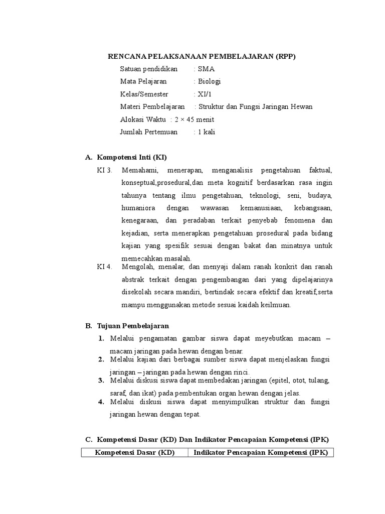 Bab 3 Struktur Dan Fungsi Jaringan Hewan