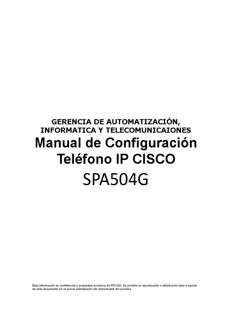 Configuración Telefono IP SPA504G PDF Tecnología digital Redes de