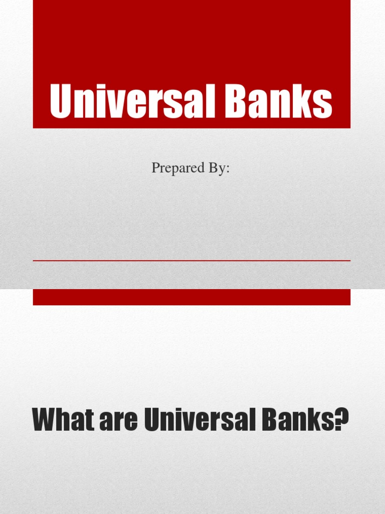Universal Banks Prepared by PDF Securities (Finance) Banks