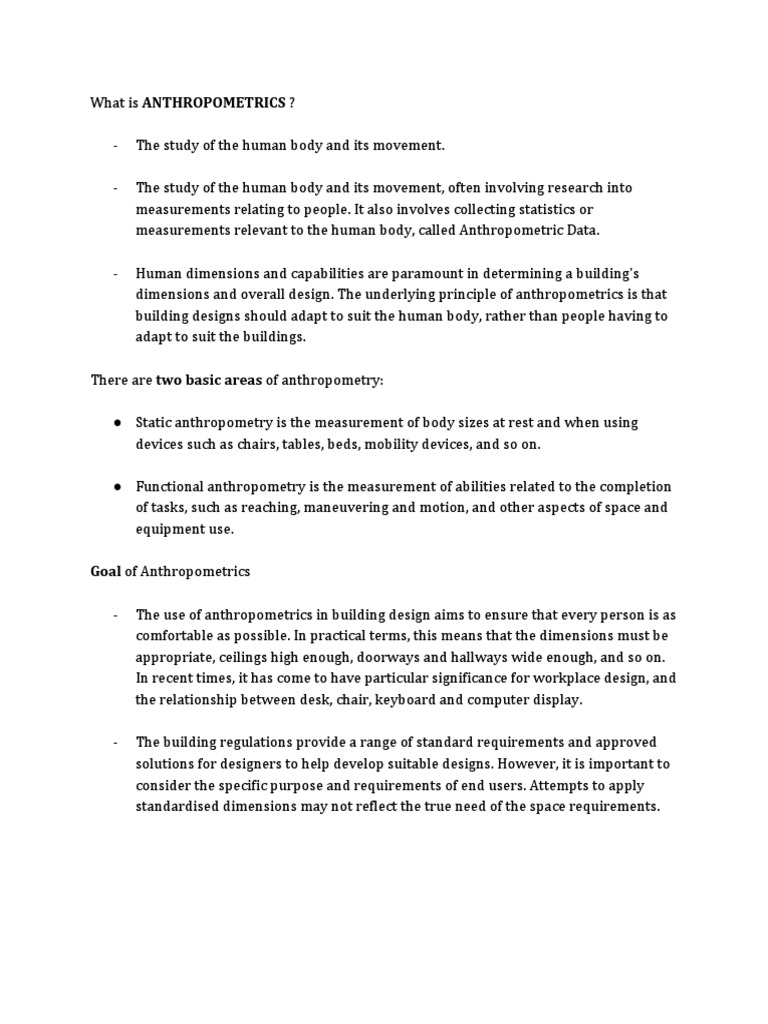 Understanding Anthropometrics in Design | PDF | Art