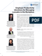 Employer Productivity Considerations For Managing Cannabis in The Workplace