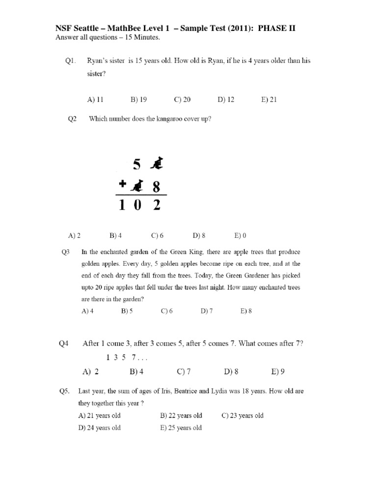 MB1 PhaseII 2011 MockTest PDF | PDF