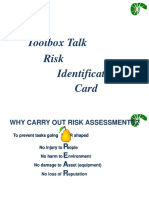 Toolbox Talk Risk Identification Card