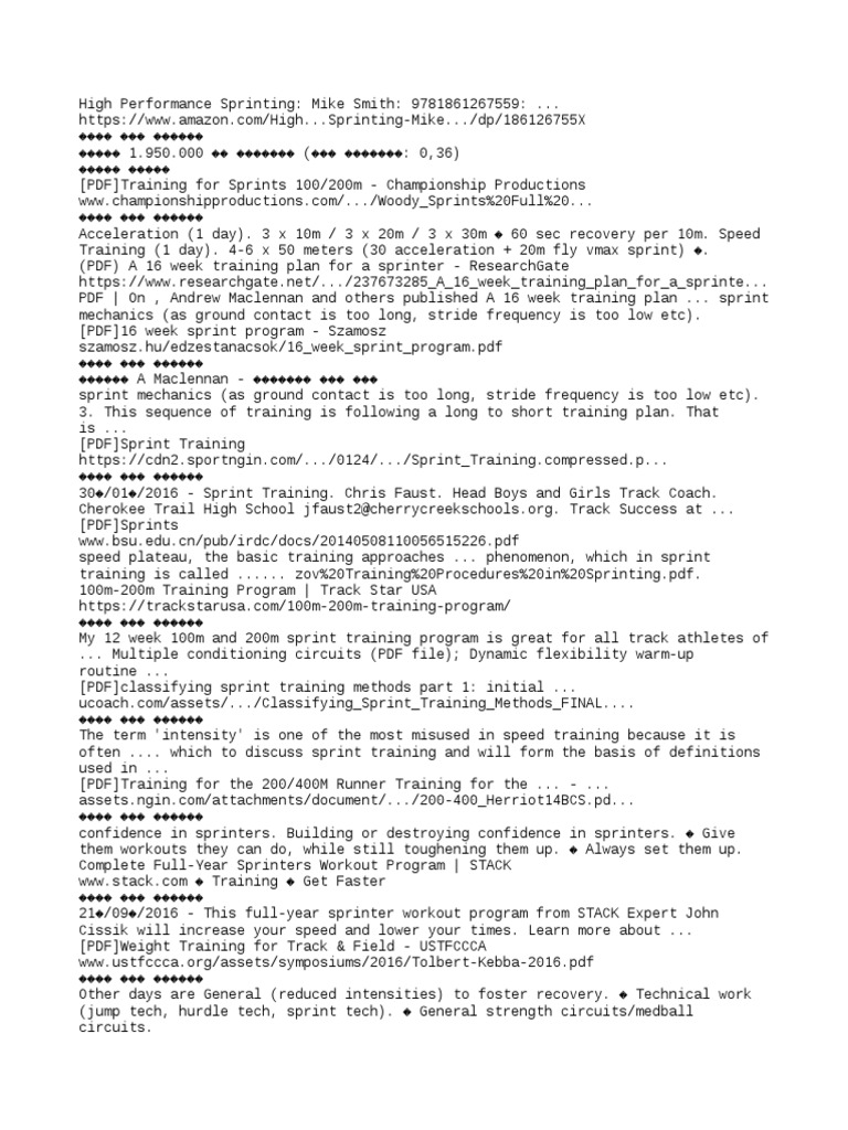 sprint training program for beginners pdf