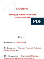 Chapter 6, Managing Human Resource in Entrepreneurship