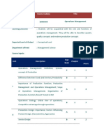 Bba (Ca) / Bba/ B.Sc. (ISM) 16MSU08 Operations Management: Programme Course Code(s) Title