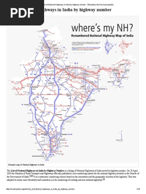National Highway Map Pdf National Highway Of India | Pdf | Streets And Roads | Land Transport