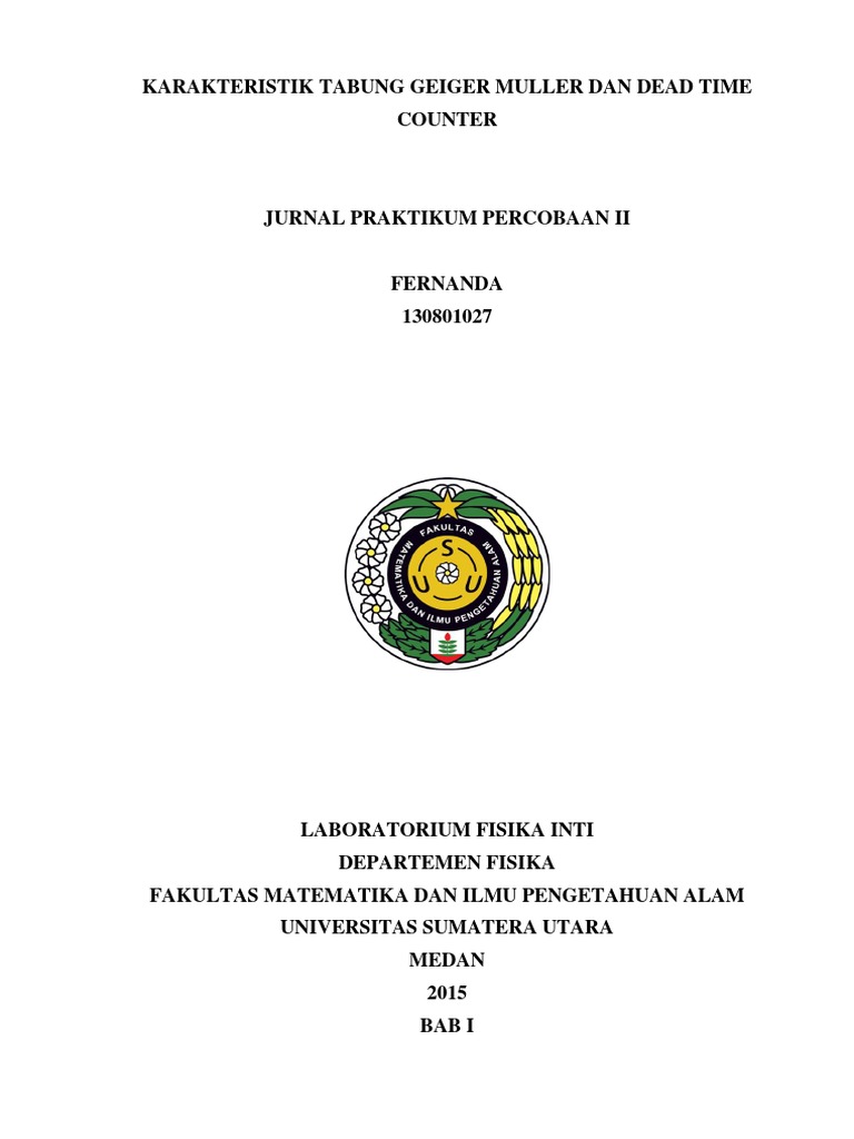 Karakteristik Tabung Geiger Muller Dan Dead Time Counter PDF