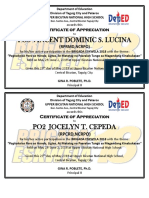 Po3 Vincent Dominic S. Lucina: Certificate of Appreciation