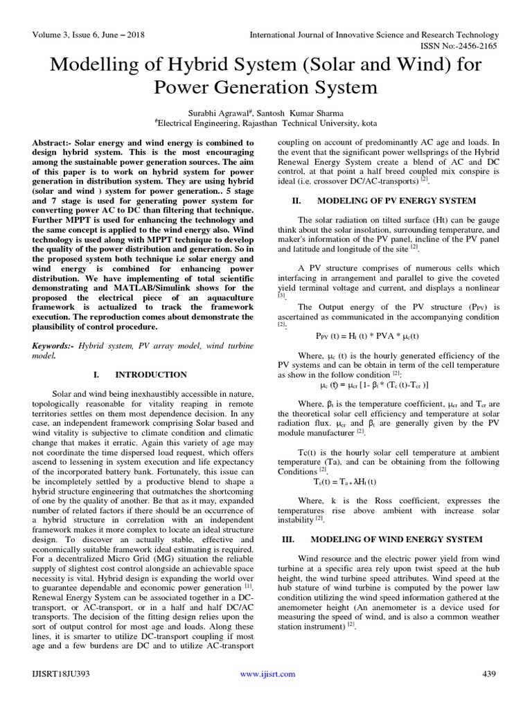 Hybrid Solar-Wind Power System Model | PDF | Power Inverter | Wind Power