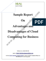 Sample Report On Advantages and Disadvantages of Cloud Computing For Business