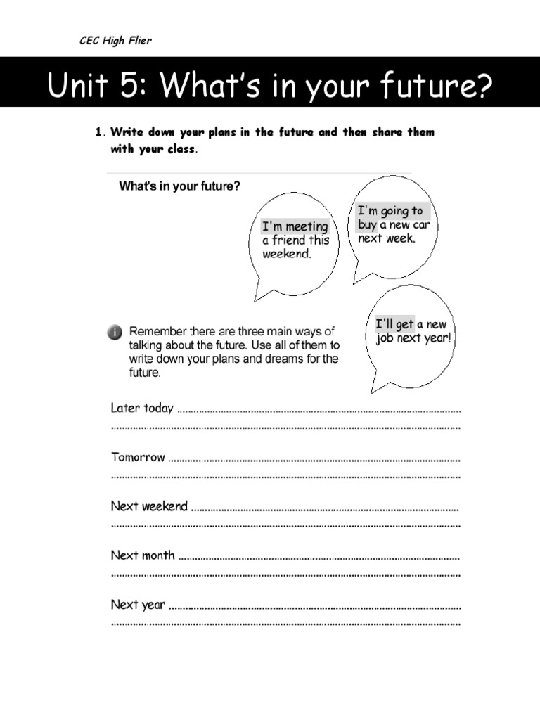 Future Tense Exercises and Plans | PDF | Verb | Question