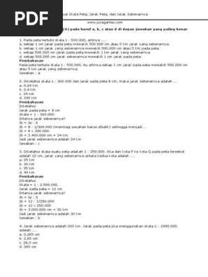 Soal Skala Peta Jarak Jarak Sebenarnya 2