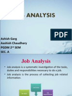 Job Analysis: Ashish Garg Aashish Chaudhary PGDM 2 SEM Sec. A