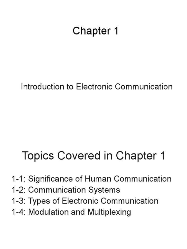 1Introduction To Electronic Communication PDF Modulation
