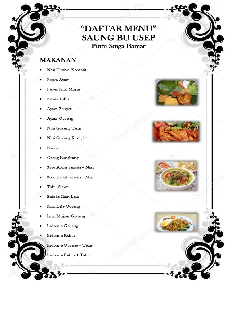 Daftar Menu Bale