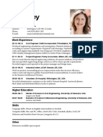 Work in Sweden Example CV