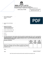 Ballot Form Ordinary Shares 107954