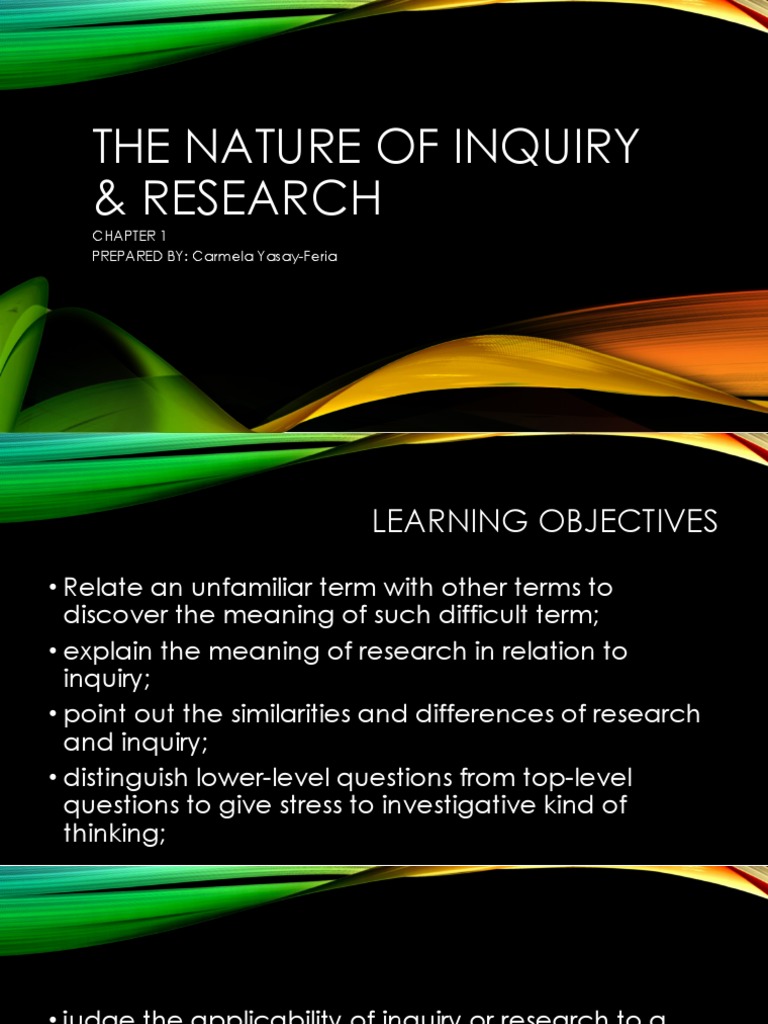 Nature of & Research PDF | Inquiry | Method